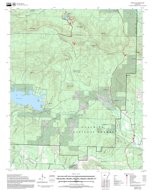 2025 Forest Service Topo Map of Paron Arkansas