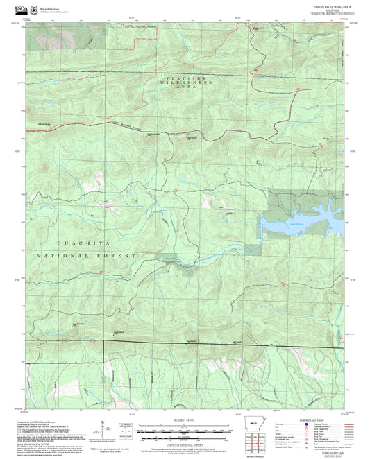 2025 Forest Service Topo Map of Paron SW Arkansas
