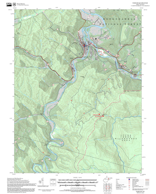 2025 Forest Service Topo Map of Parsons West Virginia