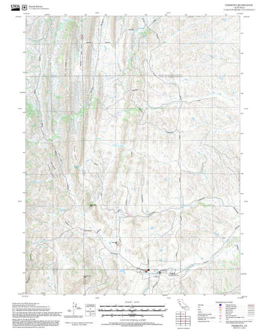 2025 Forest Service Topo Map of Paskenta California