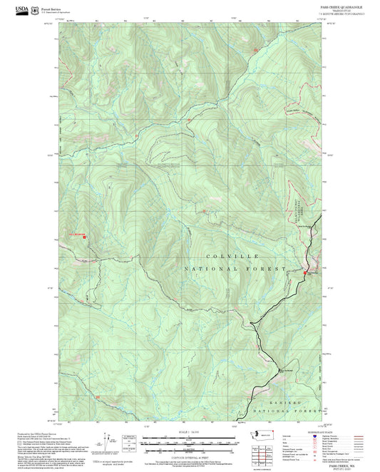 2025 Forest Service Topo Map of Pass Creek Washington