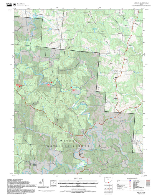 2025 Forest Service Topo Map of Patriot Ohio