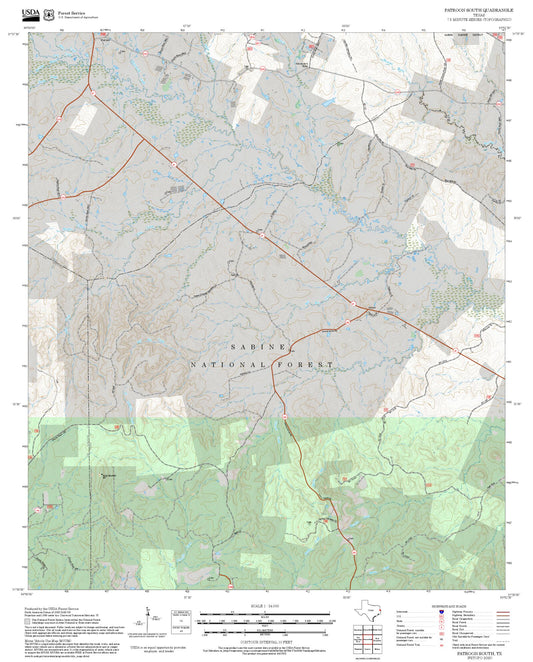 2025 Forest Service Topo Map of Patroon South Texas