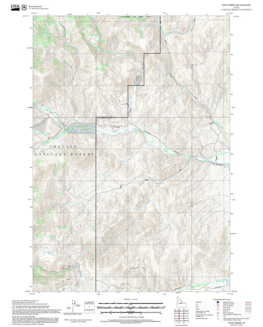 2025 Forest Service Topo Map of Pats Creek Idaho