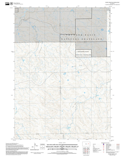 2025 Forest Service Topo Map of Patsy Draw Wyoming