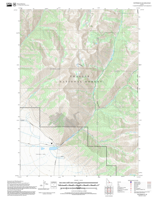 2025 Forest Service Topo Map of Patterson Idaho