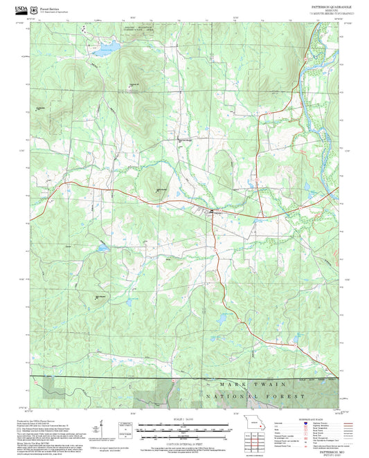 2025 Forest Service Topo Map of Patterson Missouri