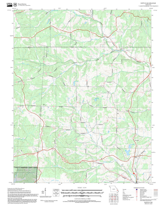 2025 Forest Service Topo Map of Patton Missouri