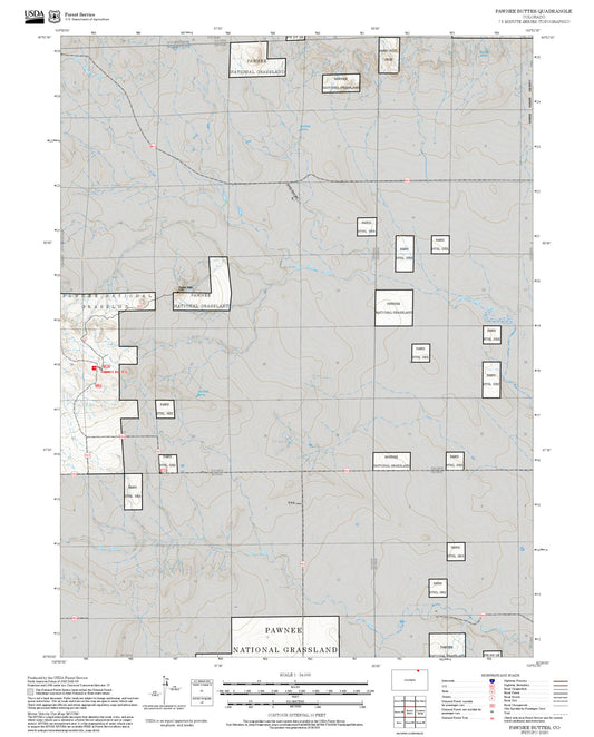 2025 Forest Service Topo Map of Pawnee Buttes Colorado
