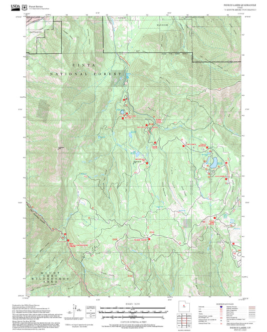 2025 Forest Service Topo Map of Payson Lakes Utah