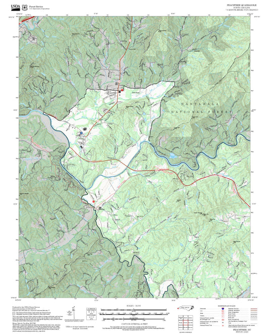 2025 Forest Service Topo Map of Peachtree North Carolina