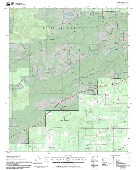 2025 Forest Service Topo Map of Pearcy Arkansas