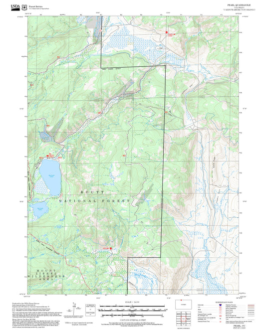 2025 Forest Service Topo Map of Pearl Colorado