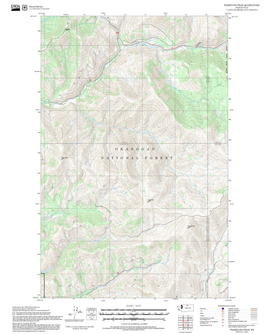 2025 Forest Service Topo Map of Pearrygin Peak Washington