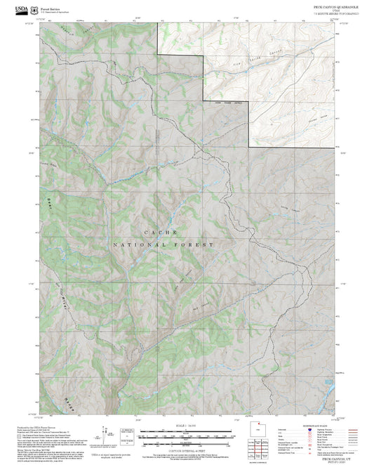 2025 Forest Service Topo Map of Peck Canyon Utah