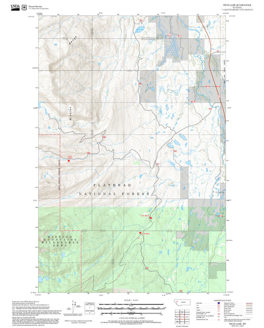 2025 Forest Service Topo Map of Peck Lake Montana
