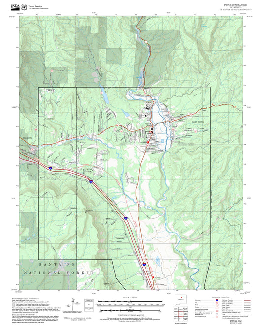 2025 Forest Service Topo Map of Pecos New Mexico