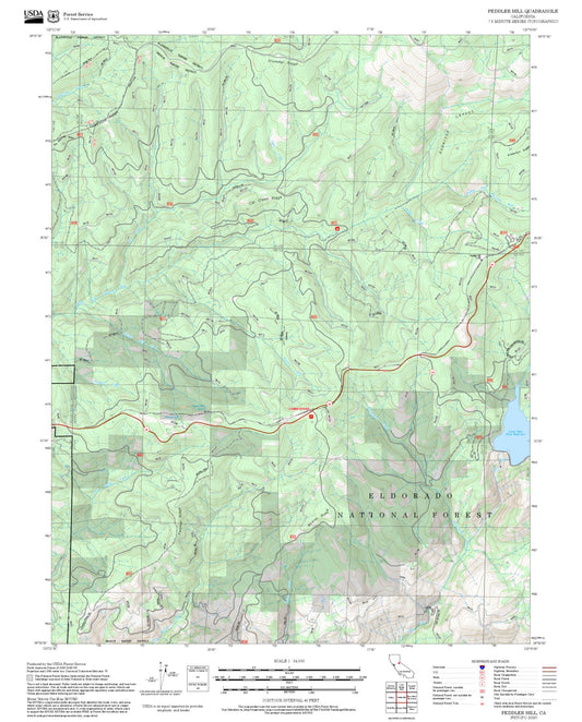 2025 Forest Service Topo Map of Peddler Hill California