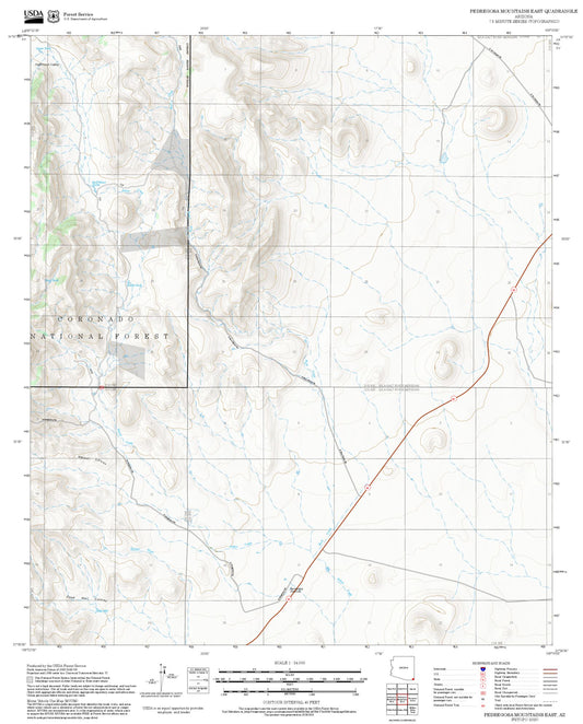 2025 Forest Service Topo Map of Pedregosa Mountains East Arizona
