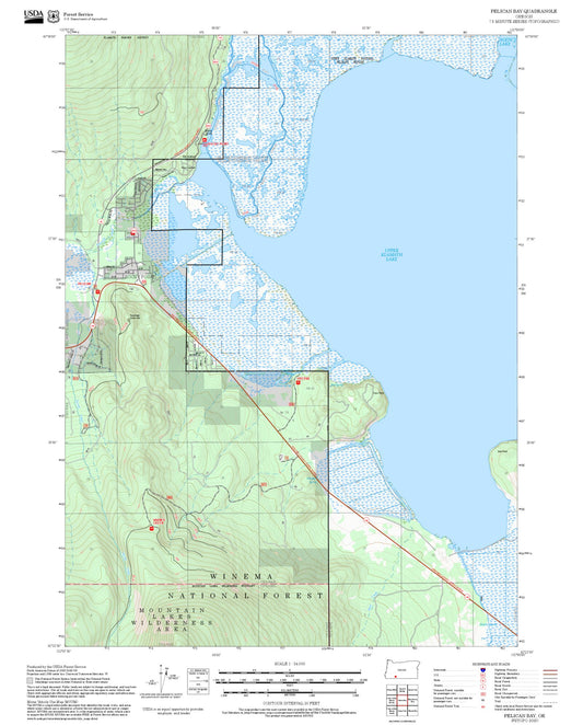 2025 Forest Service Topo Map of Pelican Bay Oregon