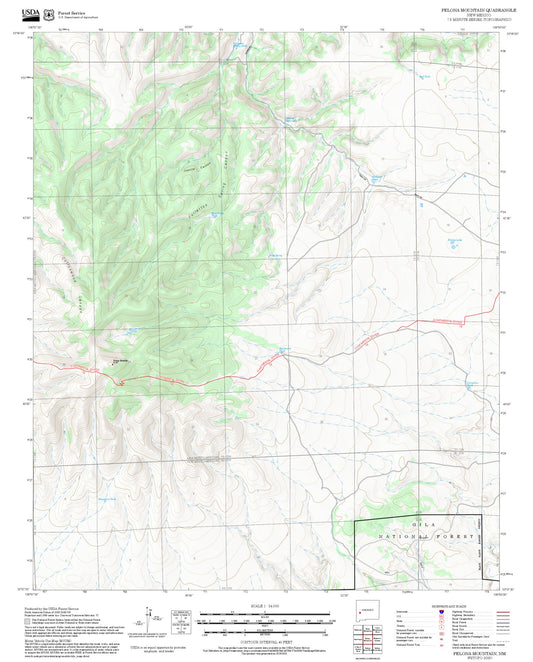 2025 Forest Service Topo Map of Pelona Mountain New Mexico