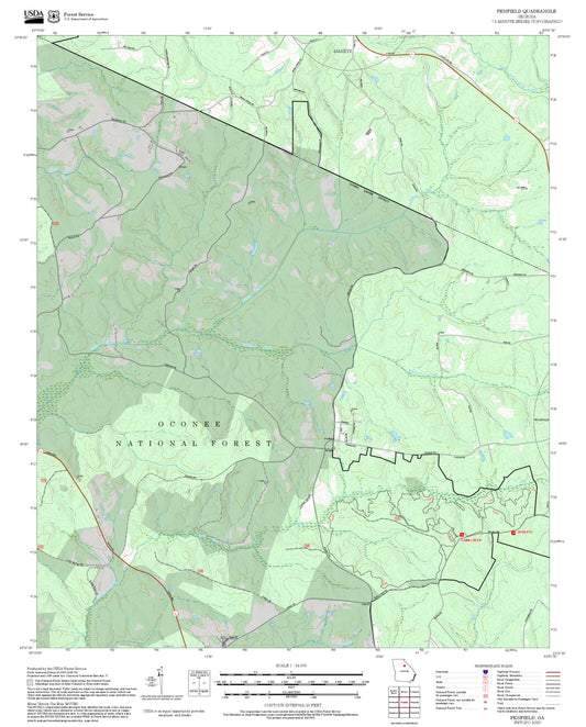 2025 Forest Service Topo Map of Penfield Georgia