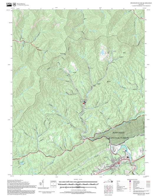 2025 Forest Service Topo Map of Pennington Gap Virginia