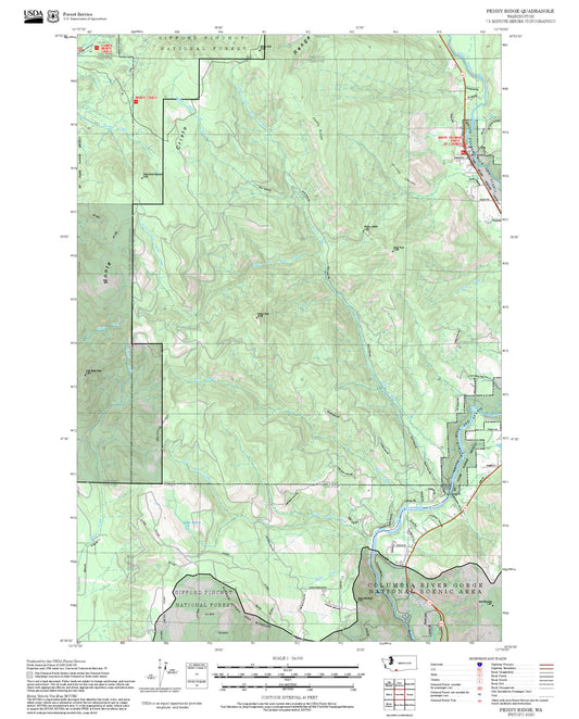 2025 Forest Service Topo Map of Penny Ridge Washington