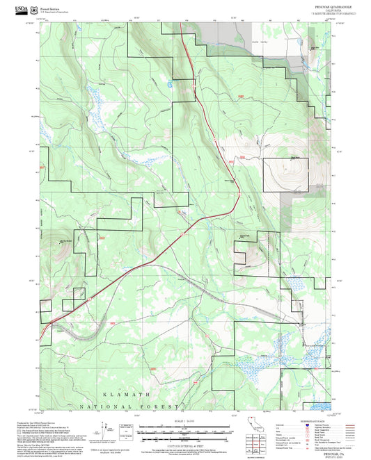 2025 Forest Service Topo Map of Penoyar California