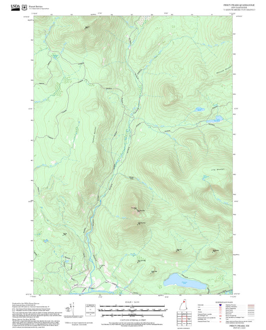2025 Forest Service Topo Map of Percy Peaks New Hampshire