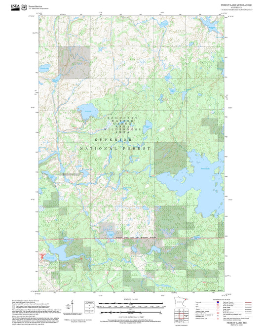 2025 Forest Service Topo Map of Perent Lake Minnesota