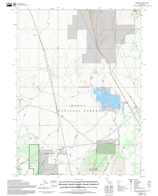 2025 Forest Service Topo Map of Perez California