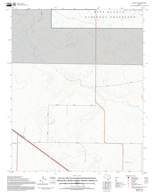 2025 Forest Service Topo Map of Perico Texas