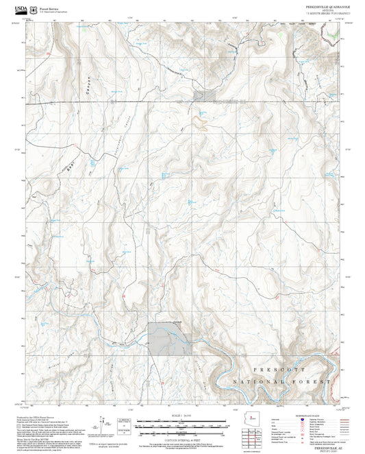 2025 Forest Service Topo Map of Perkinsville Arizona