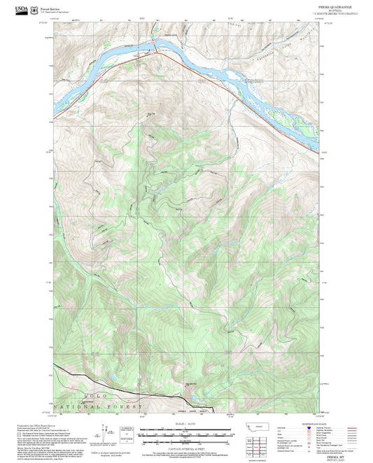 2025 Forest Service Topo Map of Perma Montana