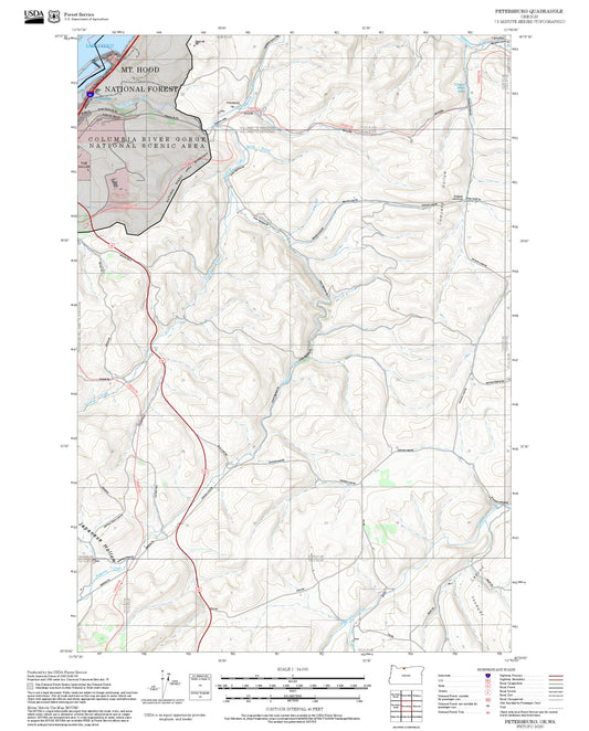2025 Forest Service Topo Map of Petersburg Oregon