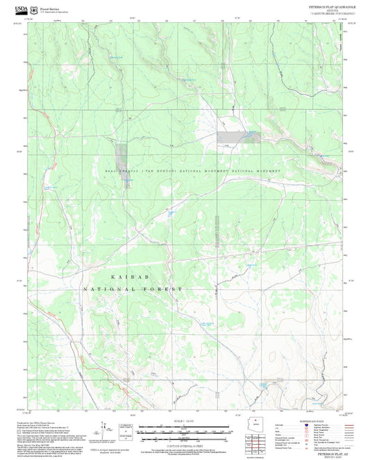 2025 Forest Service Topo Map of Peterson Flat Arizona