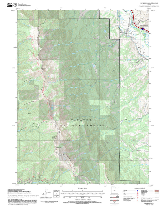 2025 Forest Service Topo Map of Peterson Utah