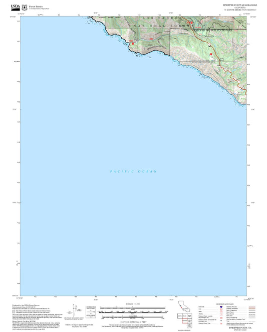 2025 Forest Service Topo Map of Pfeiffer Point California