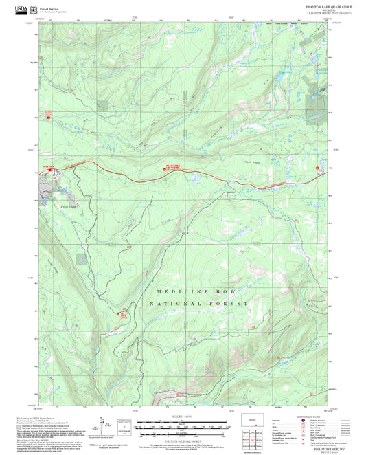 2025 Forest Service Topo Map of Phantom Lake Wyoming