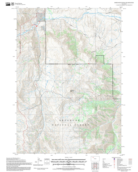 2025 Forest Service Topo Map of Phelps Mountain Wyoming