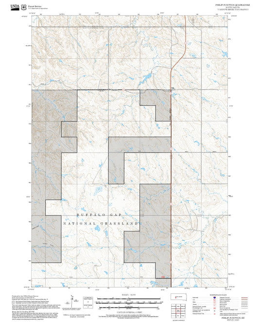 2025 Forest Service Topo Map of Philip Junction South Dakota