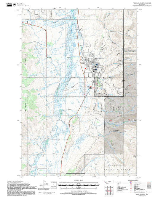 2025 Forest Service Topo Map of Philipsburg Montana