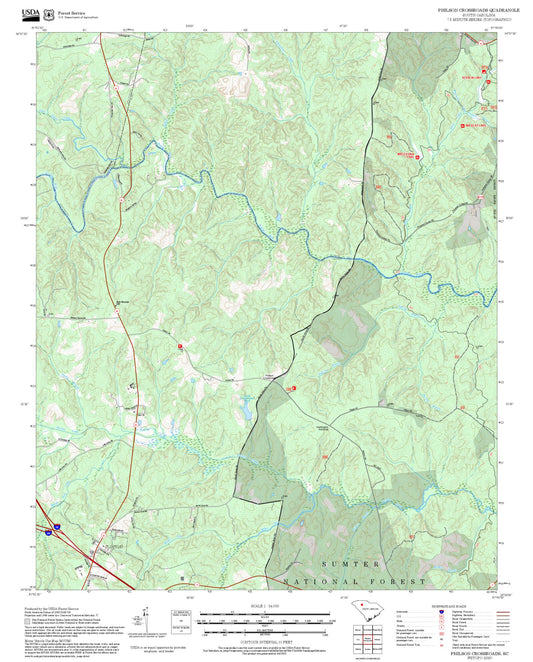 2025 Forest Service Topo Map of Philson Crossroads South Carolina