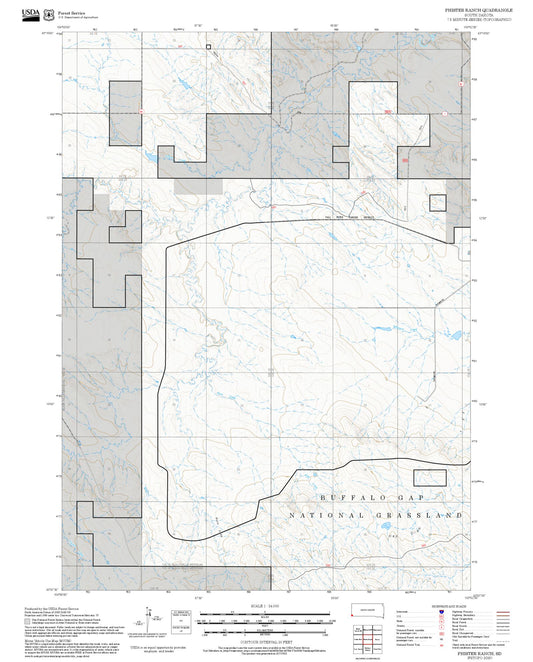 2025 Forest Service Topo Map of Phister Ranch South Dakota