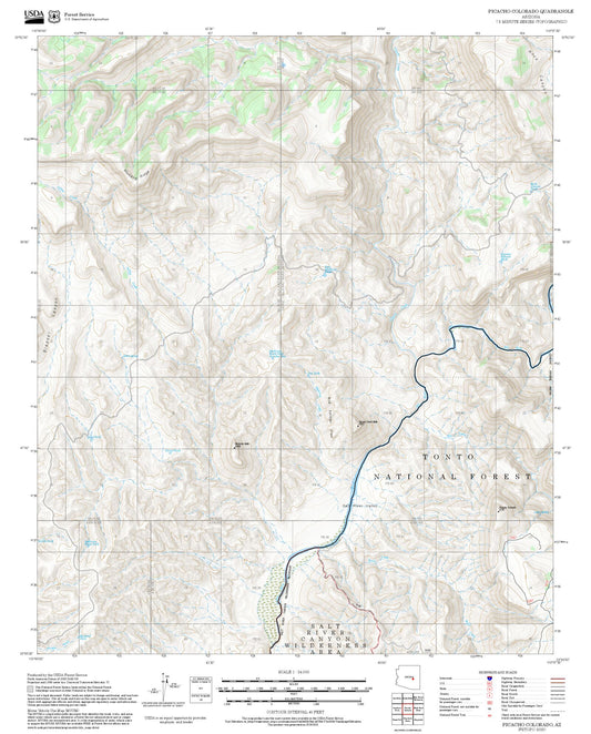 2025 Forest Service Topo Map of Picacho Colorado Arizona