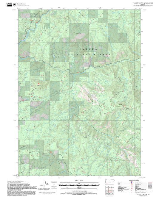 2025 Forest Service Topo Map of Pickett Butte Oregon