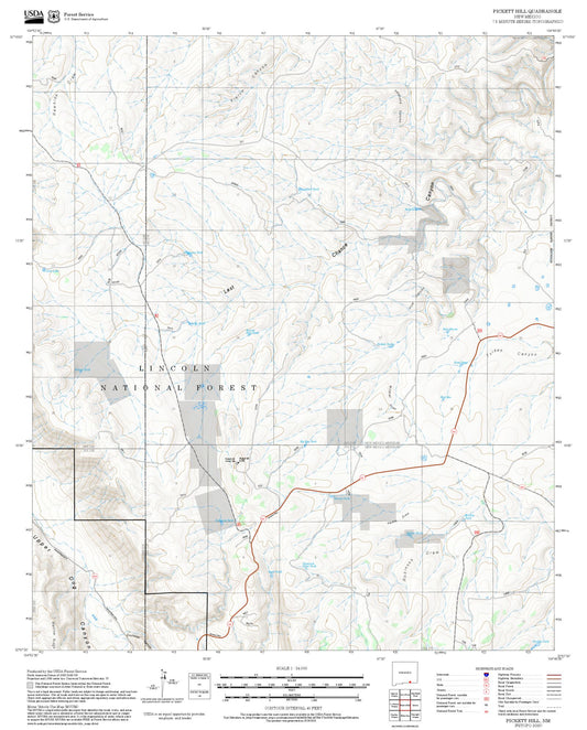 2025 Forest Service Topo Map of Pickett Hill New Mexico