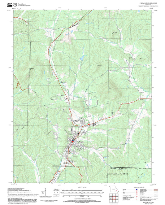 2025 Forest Service Topo Map of Piedmont Missouri