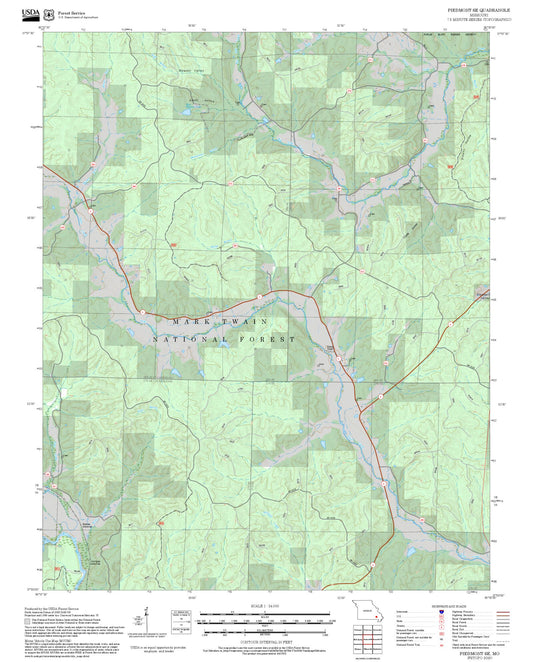 2025 Forest Service Topo Map of Piedmont SE Missouri